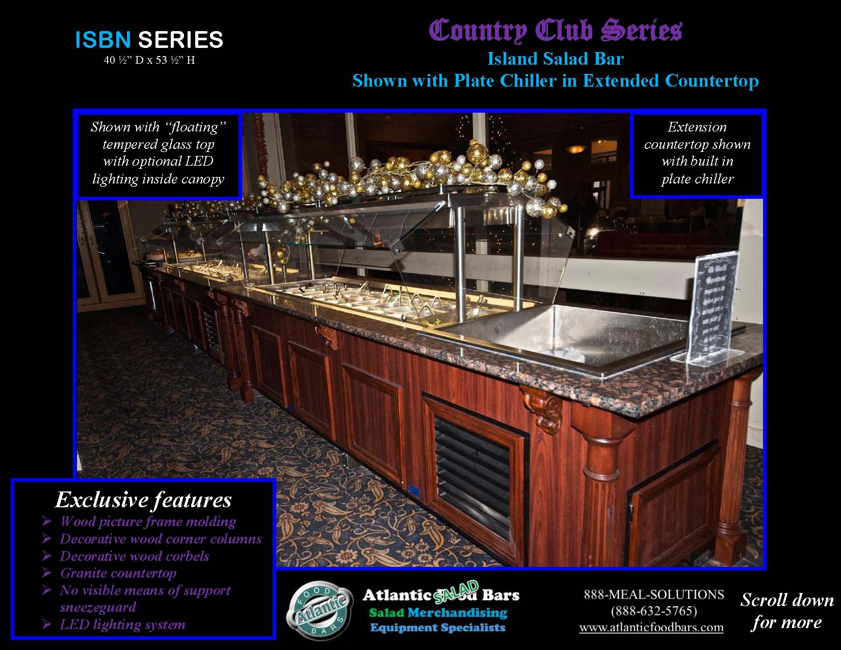 Atlantic Food Bars Country Club Series Island Salad Bar