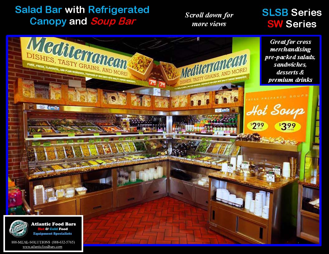 Atlantic Food Bars Soup Salad Bar W Refrigerated Canopy
