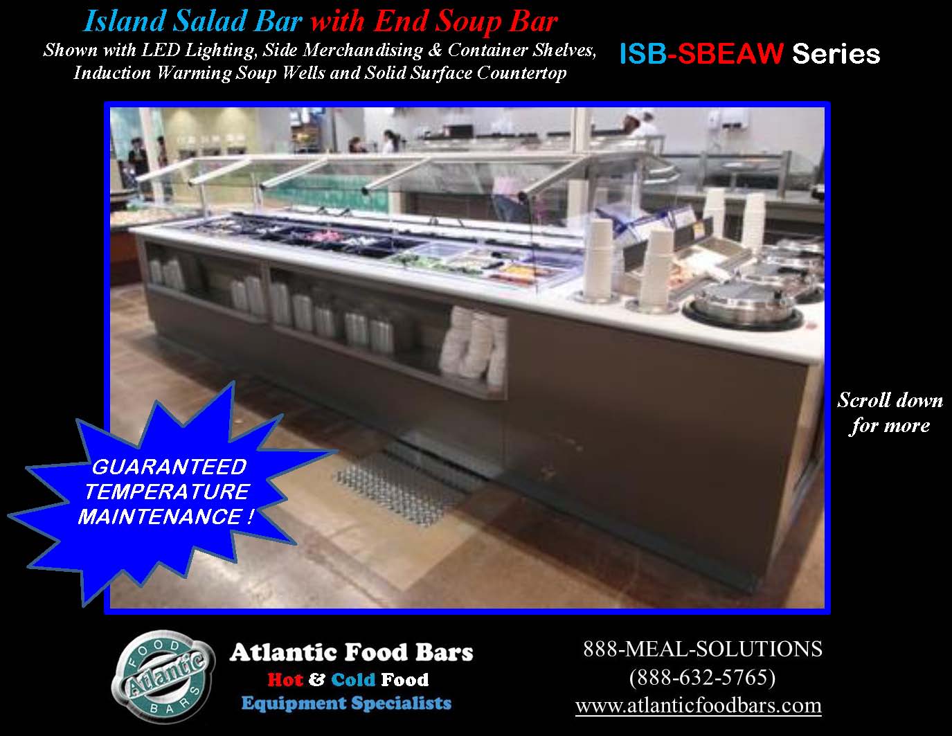 Atlantic Food Bars Salad Soup Bar W Solid Surface Counter