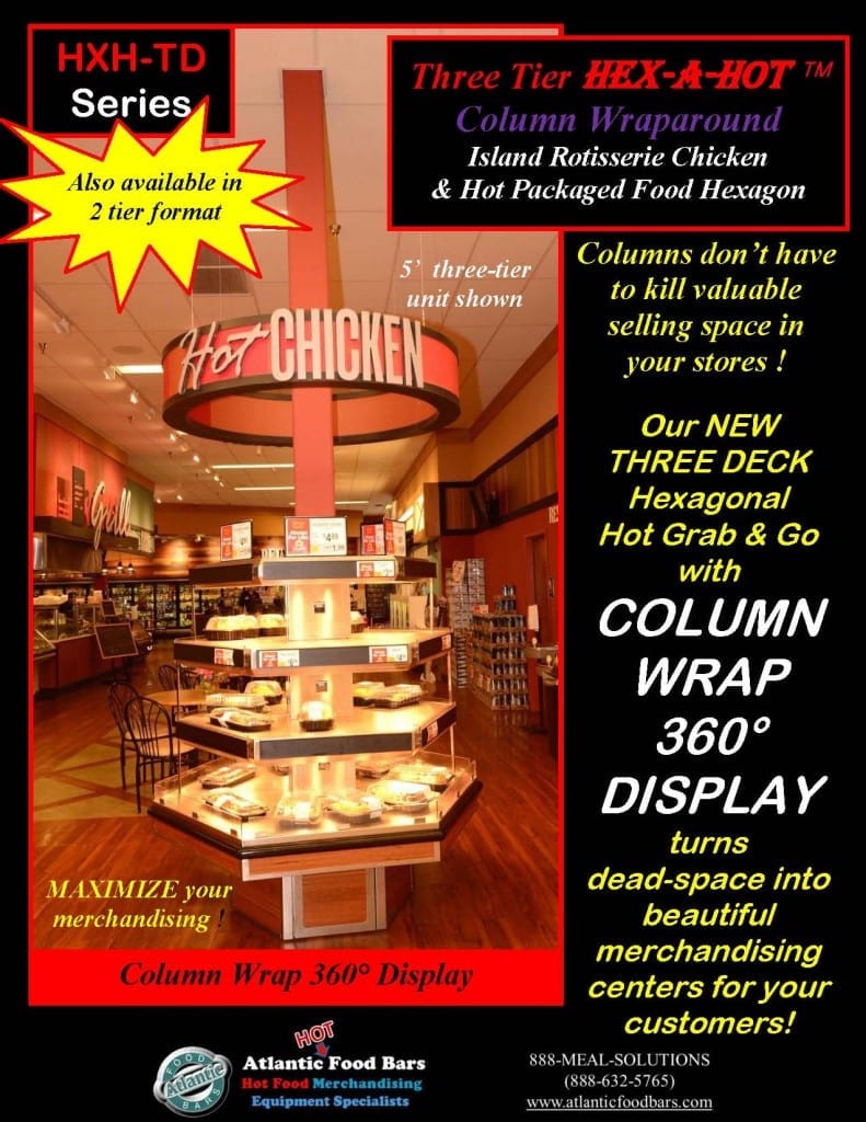 Atlantic Food Bars - 3-Tier Hex-a-Hot 360 degree column wrap - HXH6556TD 1