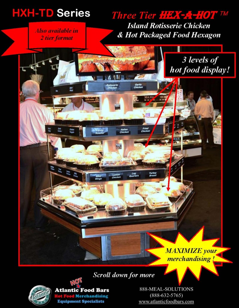 Atlantic Food Bars - 3-Tier Hex-a-Hot 360 degree column wrap - HXH6556TD 2