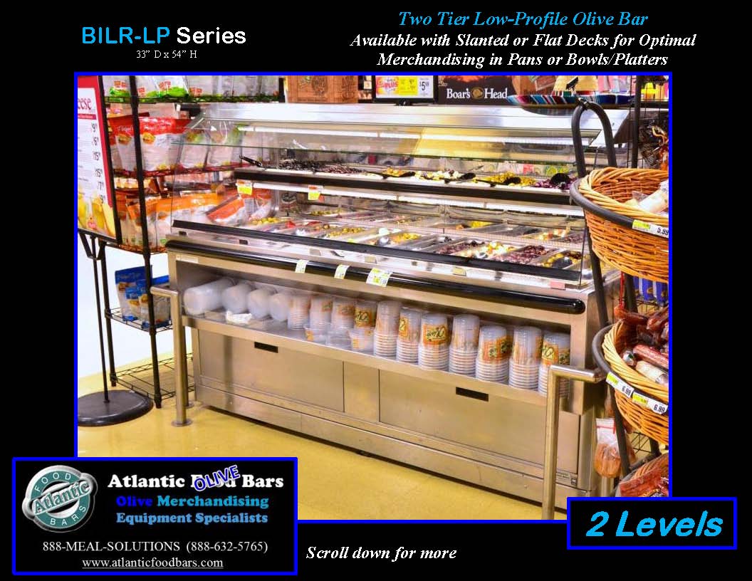 Atlantic Food Bars - 2-level end cap low-profile Olive Bar - BILR7834-LP 1