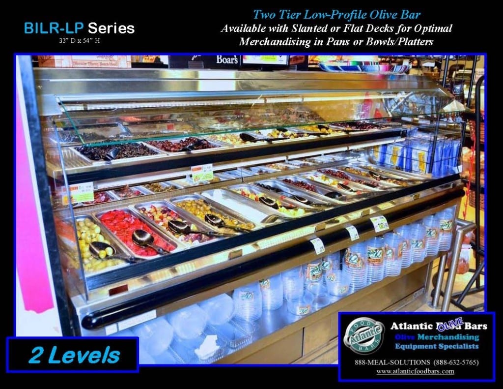 Atlantic Food Bars - 2-level end cap low-profile Olive Bar - BILR7834-LP 2