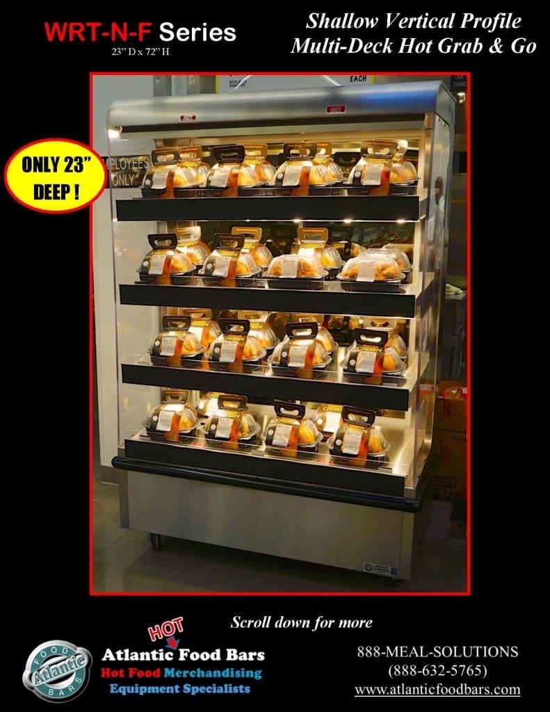 Atlantic Food Bars - 23 inch deep Flat Profile Multi-Deck Hot Grab & Go - WR4822T-F 1