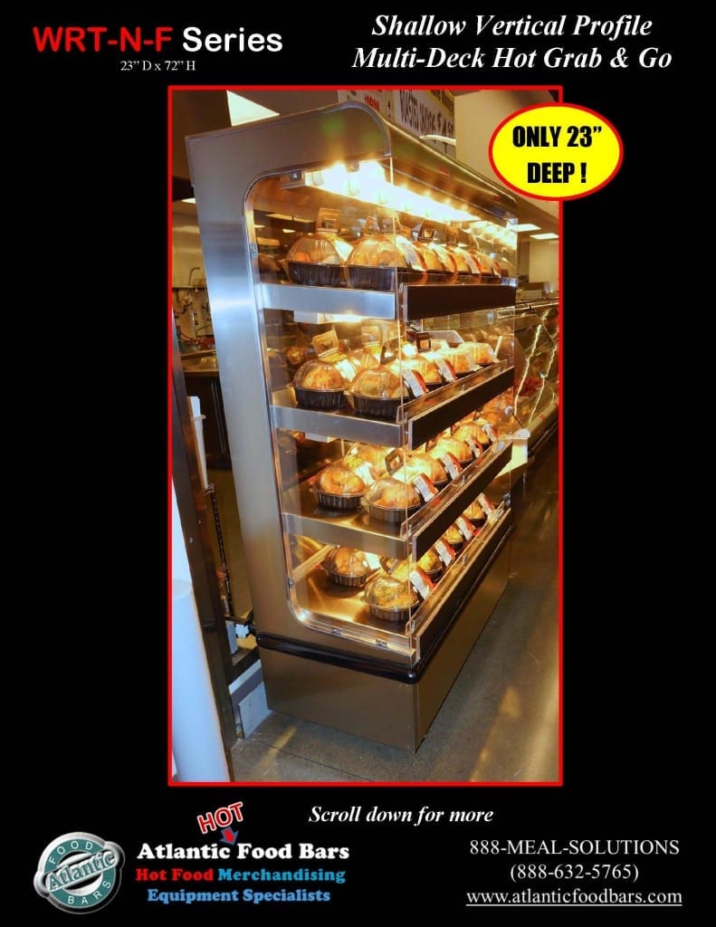 Atlantic Food Bars - 23 inch deep Flat Profile Multi-Deck Hot Grab & Go - WR4822T-F 2
