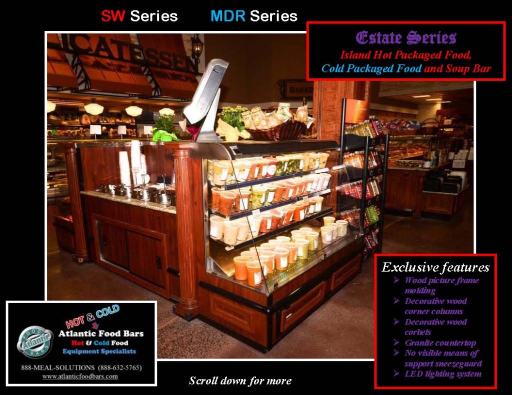 Atlantic Food Bars - Estate Series Custom Hot and Cold Packaged Food Island with Soup Bar 1
