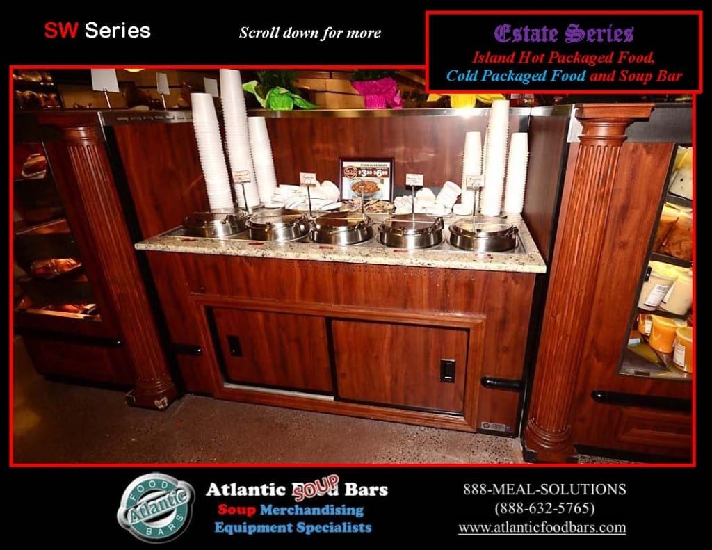 Atlantic Food Bars - Estate Series Custom Hot and Cold Packaged Food Island with Soup Bar 2
