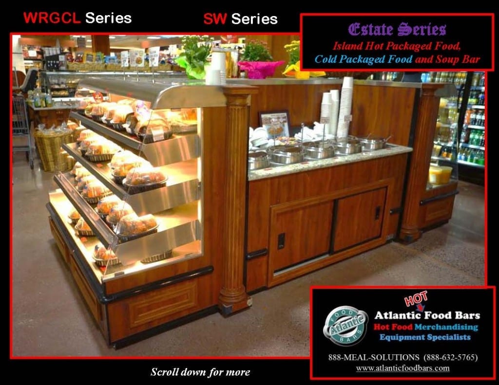 Atlantic Food Bars - Estate Series Custom Hot and Cold Packaged Food Island with Soup Bar 3