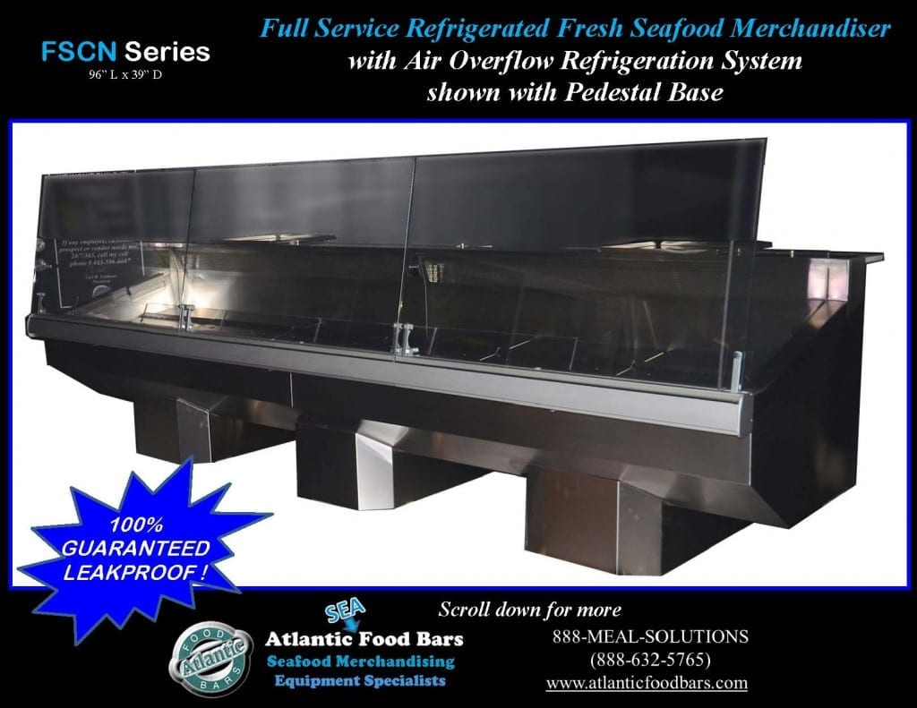 Atlantic Food Bars - Seafood Cases with Angled Ends and Pedestals - FSCN9639 1