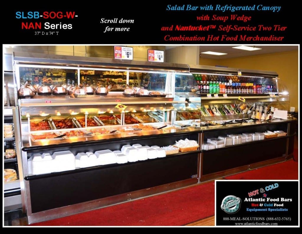 Atlantic Food Bars - Lineup - Salad Bar with Refrigerated Canopy, Soup Bar Wedge and Two-Tier Combination Hot Food Merchandiser - SLSB9636 SOG-W NAN9636_Page_2