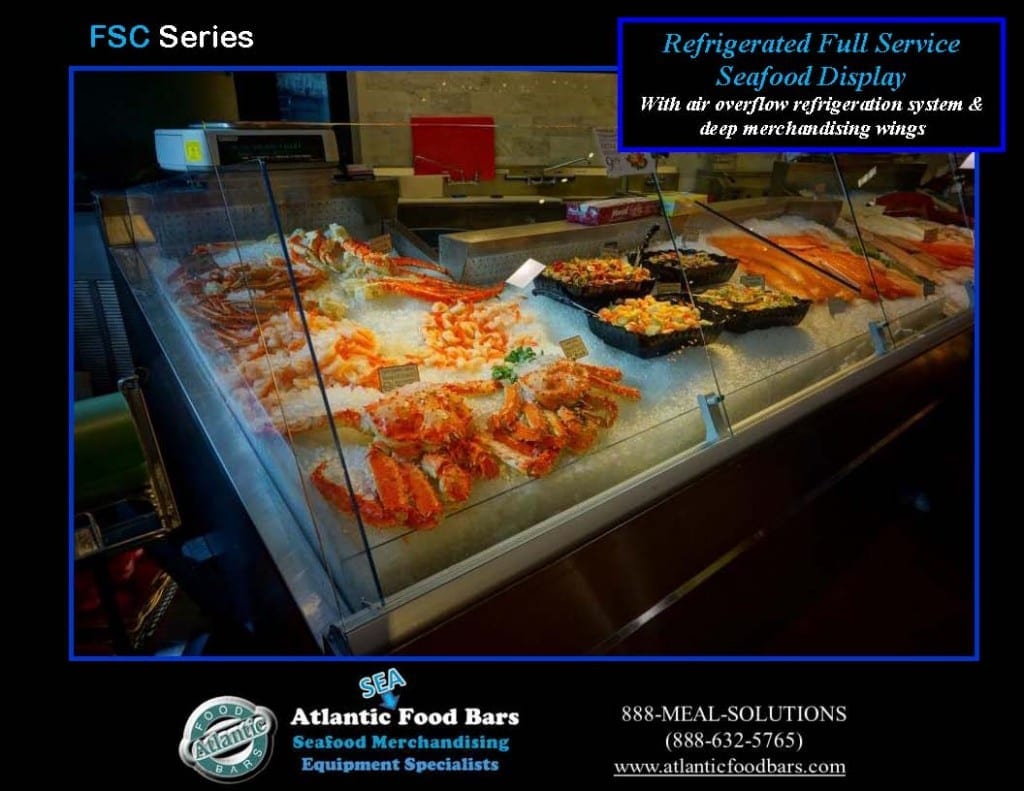 Atlantic Food Bars - Angled Refrigerated Fresh Seafood Merchandiser with Custom Ice-Only Curve - FSC14461 and FSM_Page_2