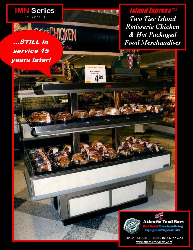 Atlantic Food Bars - The 15 Year Club - IMN6032 Island Express Hot Rotisserie Chicken Case - STILL IN SERVICE!