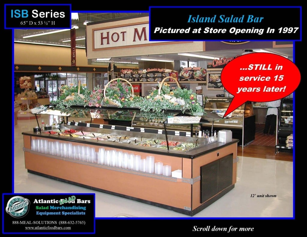 Atlantic Food Bars - The 15 Year Club - ISB14863 Refrigerated Island Salad Bar - STILL IN SERVICE! 1