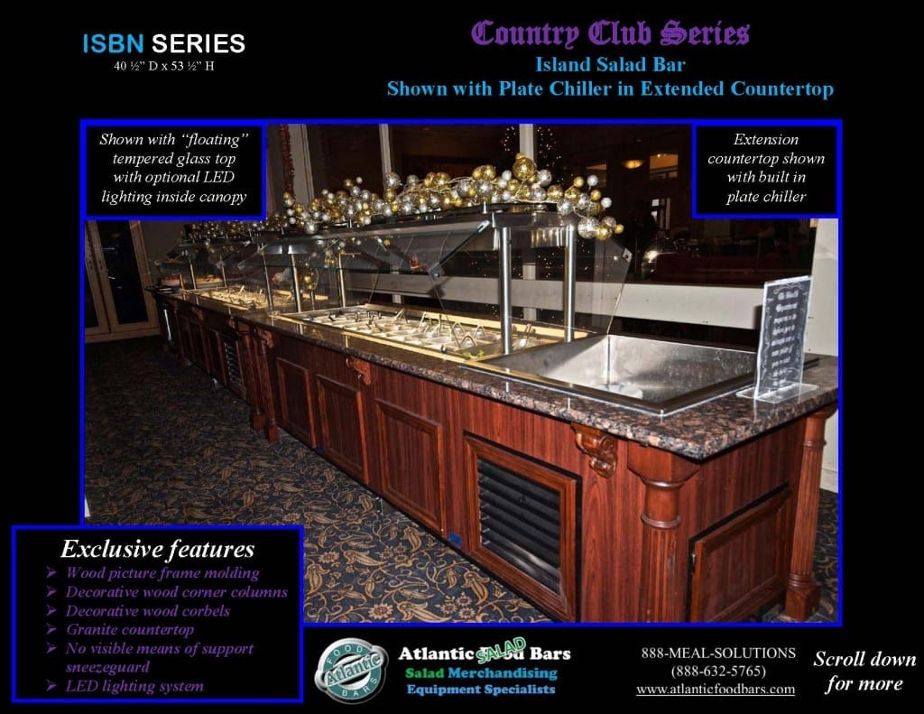 Atlantic Food Bars - Country Club Series Narrow Salad Bar with Plate Chiller - ISBN11837 1