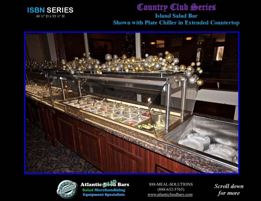 Atlantic Food Bars - Country Club Series Narrow Salad Bar with Plate Chiller - ISBN11837 2