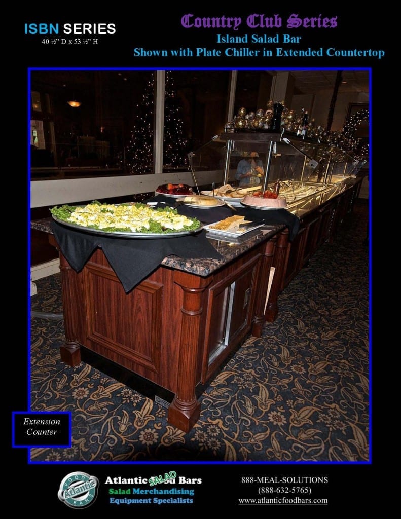 Atlantic Food Bars - Country Club Series Narrow Salad Bar with Plate Chiller - ISBN11837 3