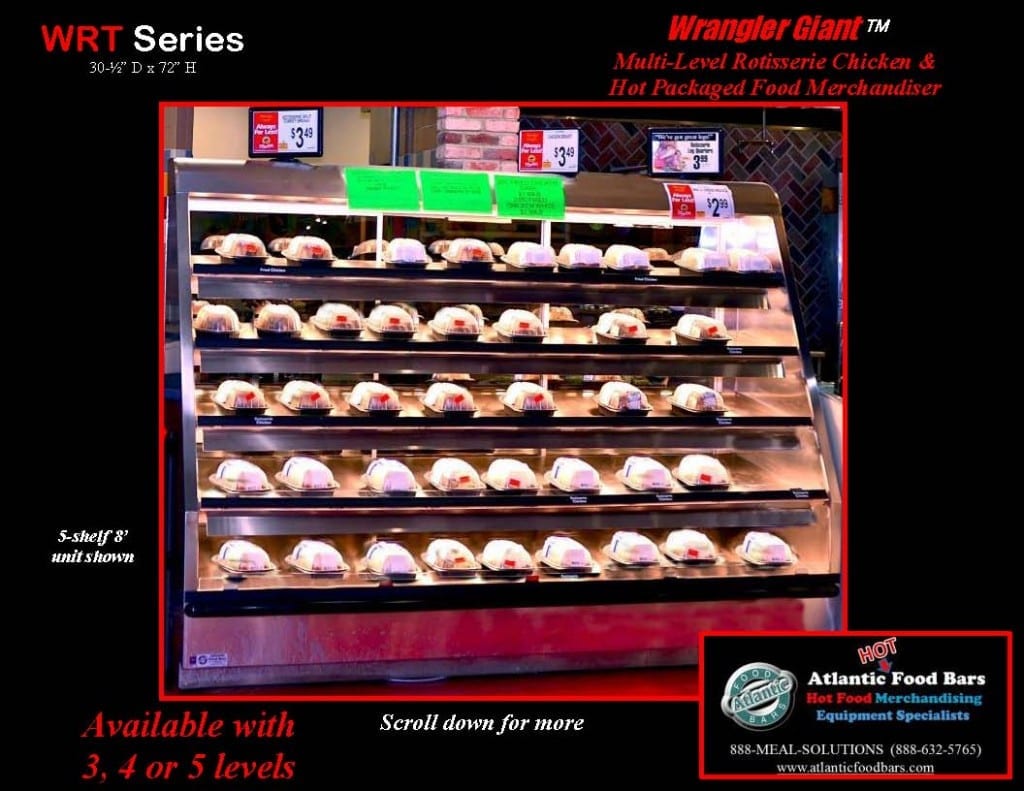 Atlantic Food Bars - Five Shelf Wrangler Giant with Sliding Rear Mirror Doors - WR9629T 2