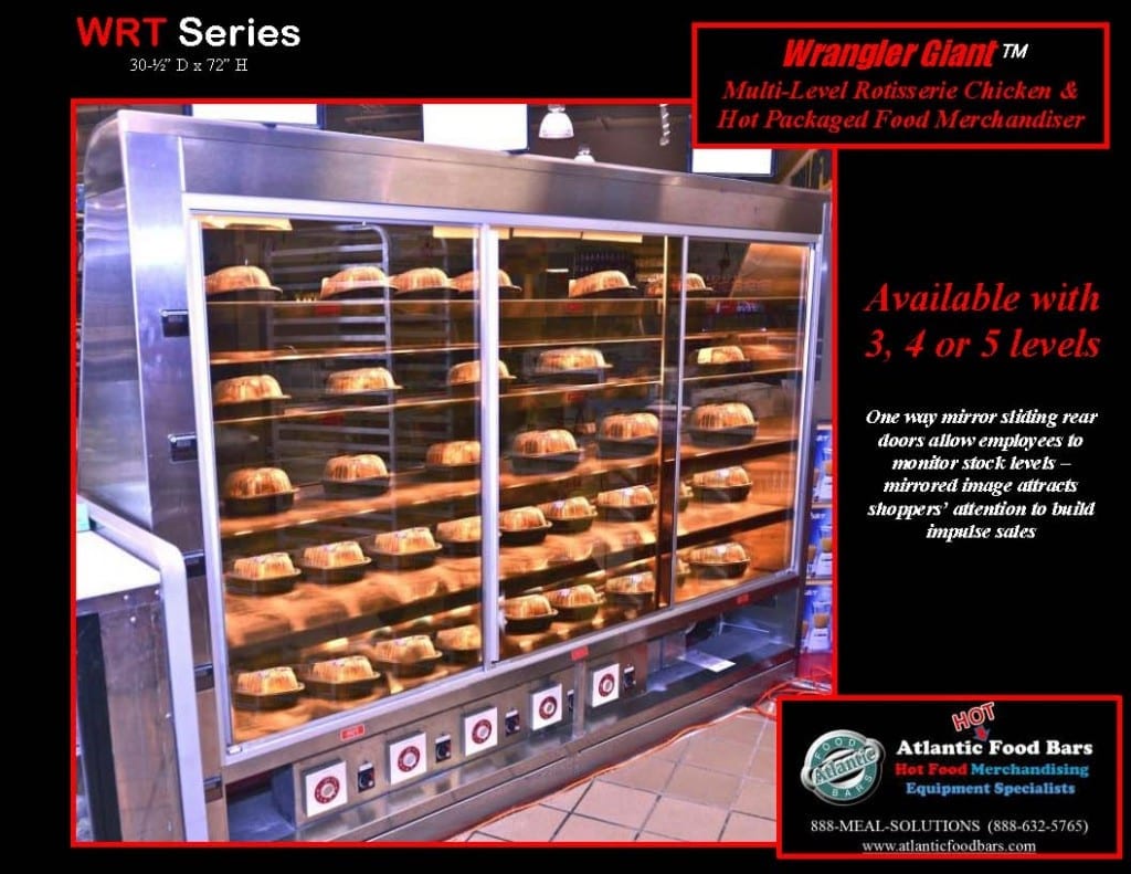 Atlantic Food Bars - Five Shelf Wrangler Giant with Sliding Rear Mirror Doors - WR9629T 3