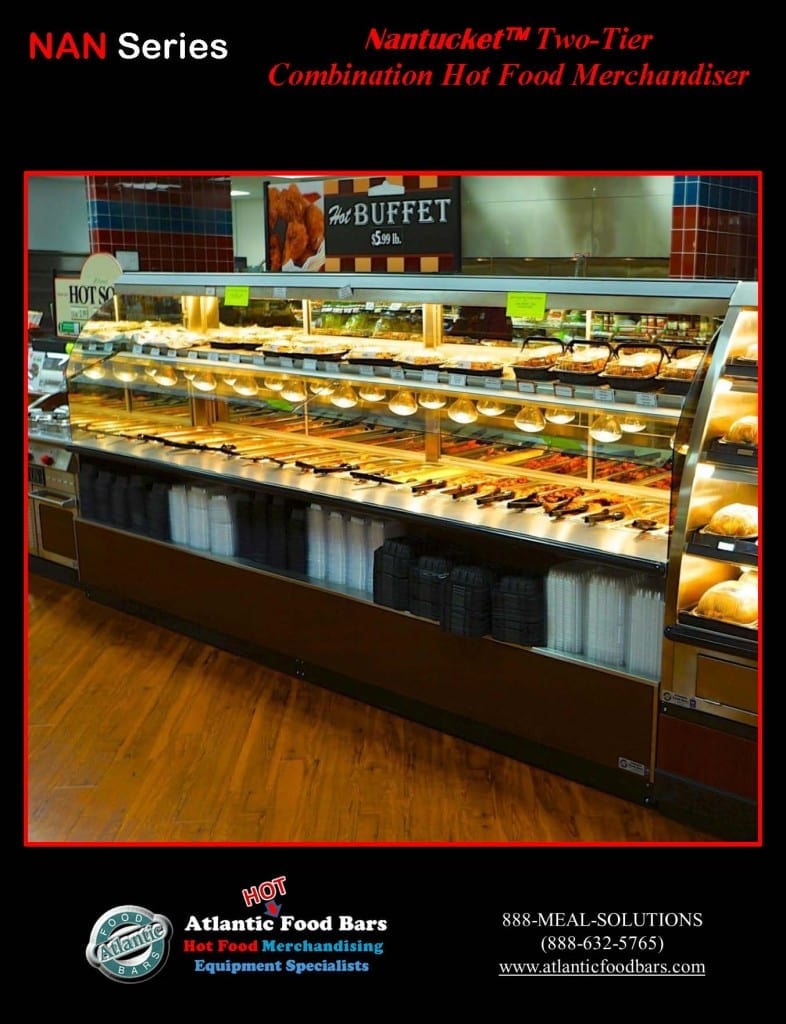 Atlantic Food Bars - Nantucket - Two-Tier Combination Hot Food Merchandiser - NAN14436