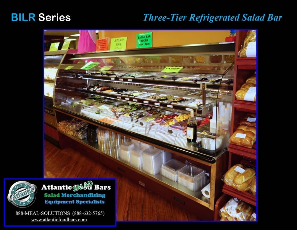 Atlantic Food Bars - Three-Tier Refrigerated Salad Bar - BILR11734