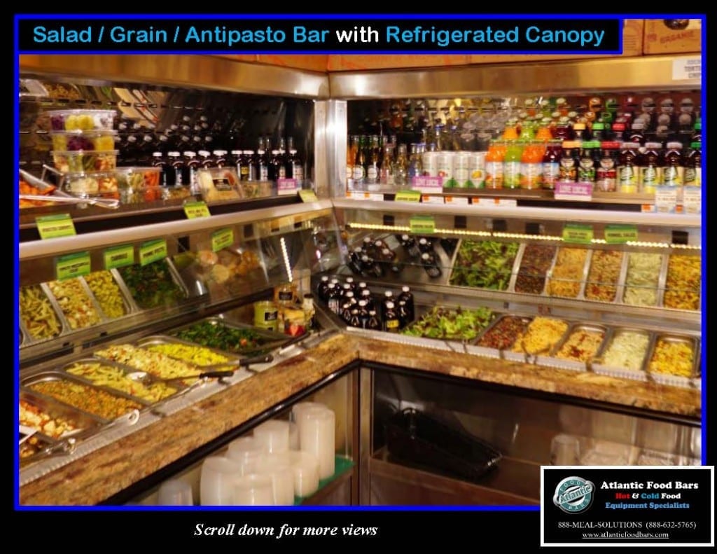Atlantic Food Bars - Soup Bar and Salad Bar with Granite Countertop and Refrigerated Canopy - SLSB SW 3