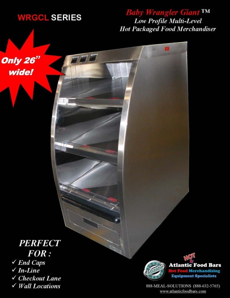 Atlantic Food Bars - 26 inch wide Hot Baby Wrangler Giant Rotisserie Chicken Merchandiser - WRGCL2637-UO