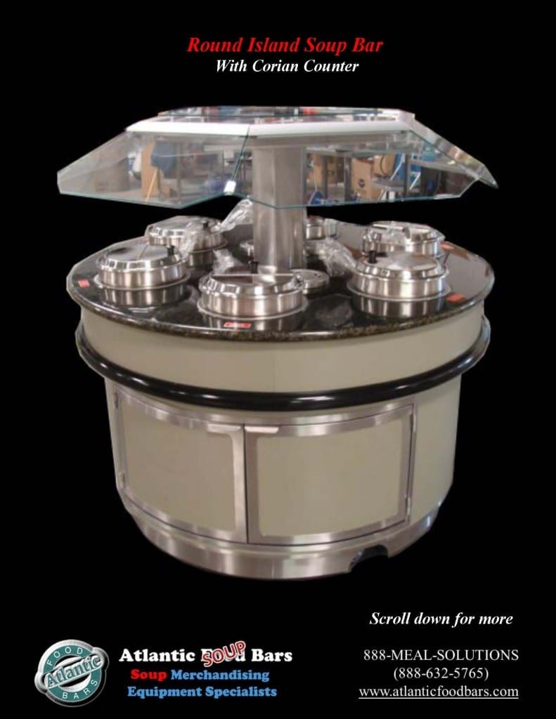 Atlantic Food Bars - Custom Round Island Soup Bar with Sneezeguard 1