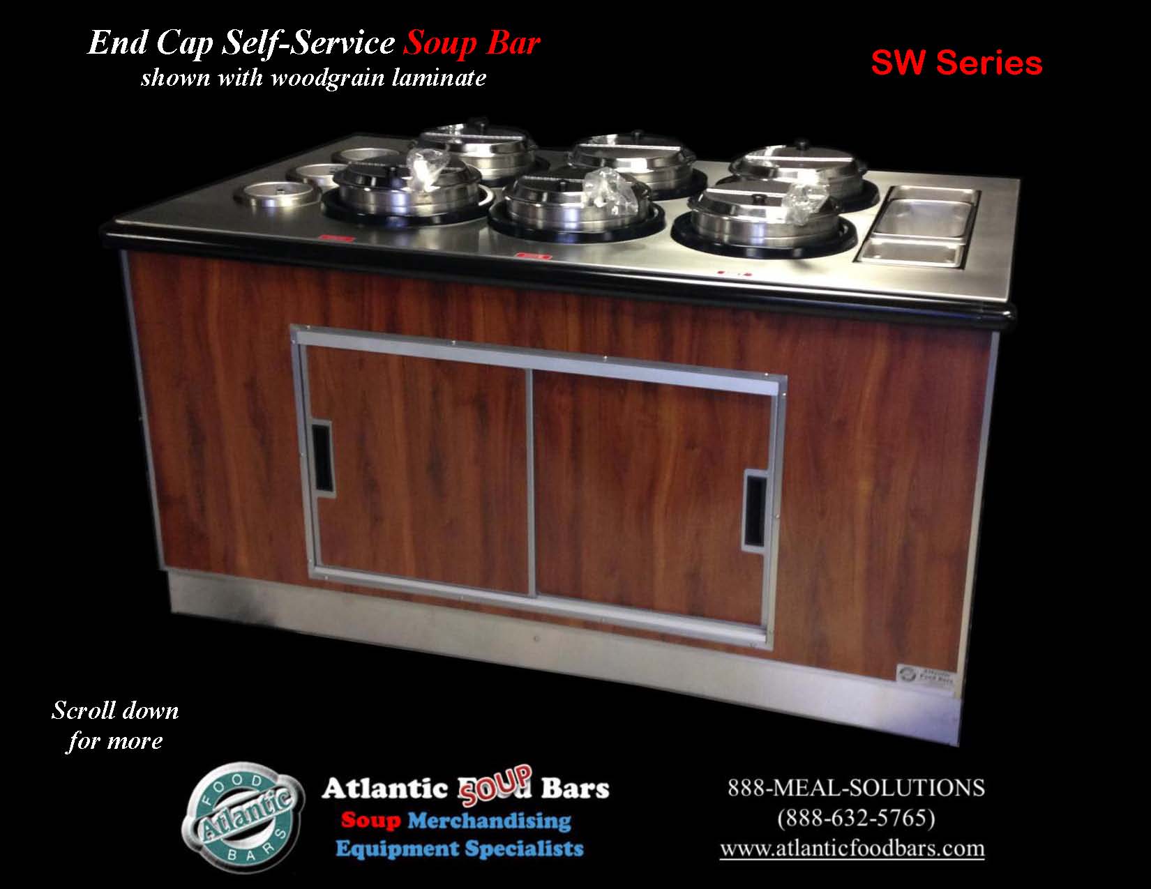 Atlantic Food Bars - End Cap Soup Bar with Woodgrain Laminate - SW6438D-ISW-LB 1