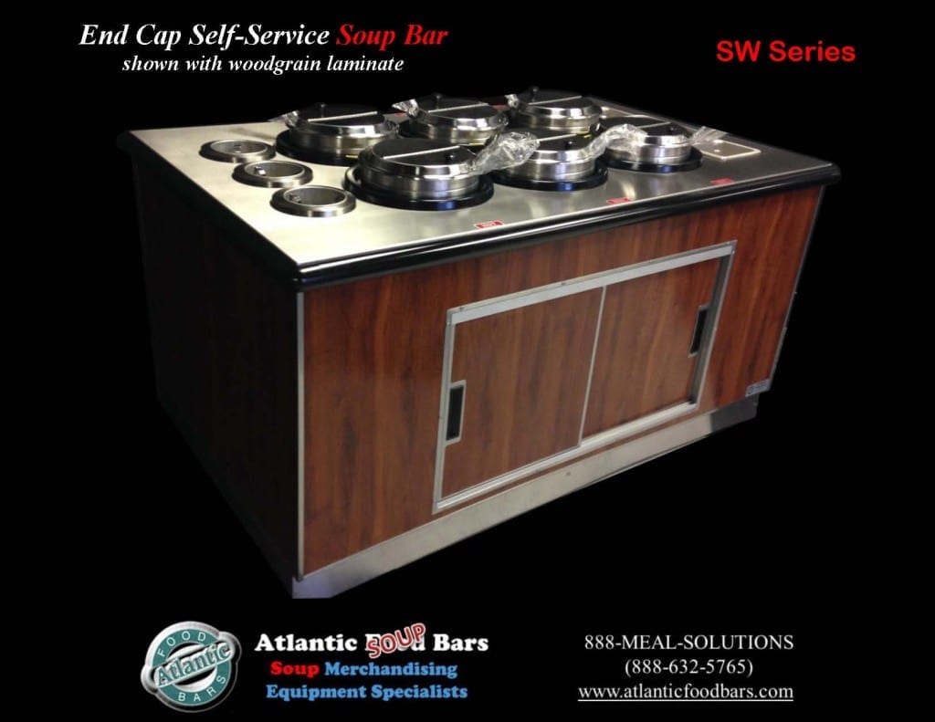 Atlantic Food Bars - End Cap Soup Bar with Woodgrain Laminate - SW6438D-ISW-LB 2