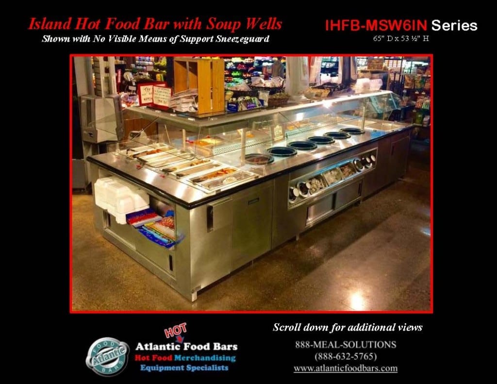 Atlantic Food Bars - Island Hot Food Bar with Soup Wells - IHFB16363-MSW6IN-VH 1