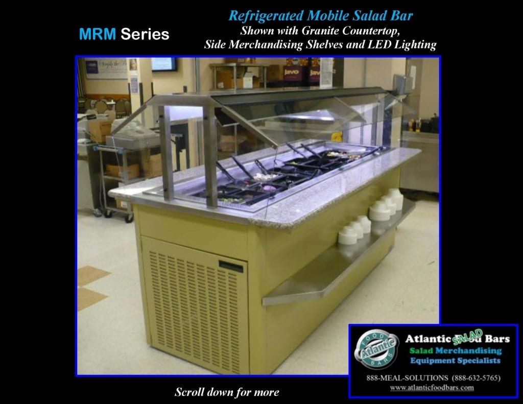Atlantic Food Bars - Mobile Island Salad Bar with Granite Countertop - MRM9444-GC-PCB 1