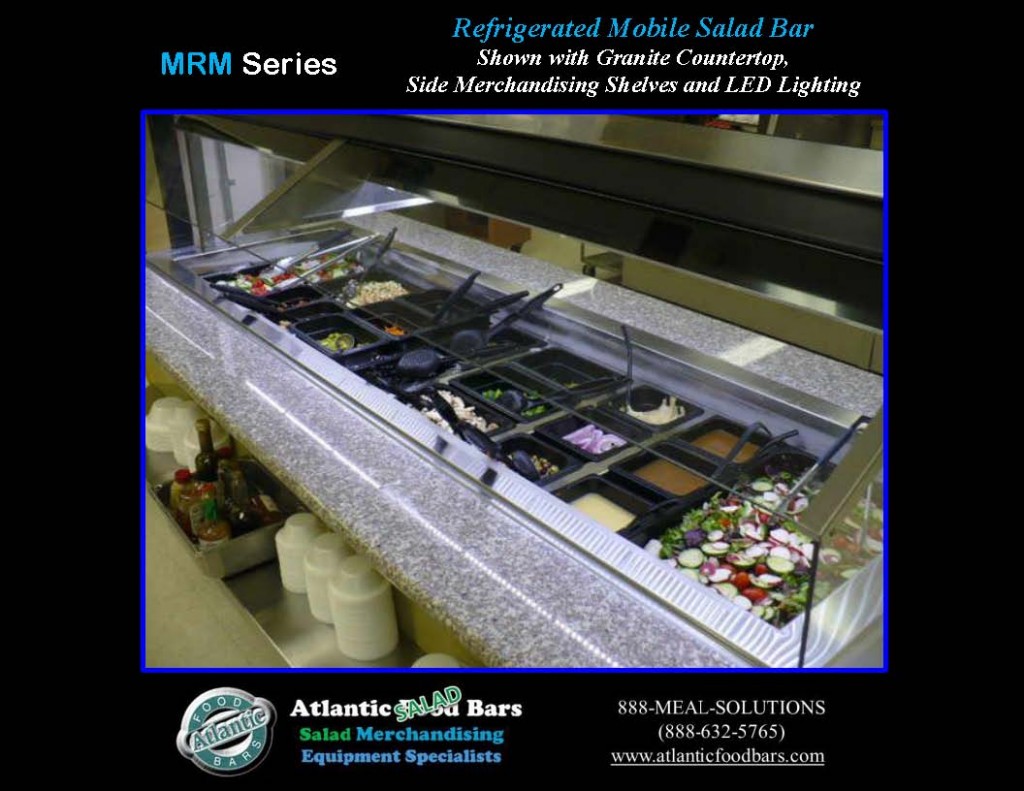 Atlantic Food Bars - Mobile Island Salad Bar with Granite Countertop - MRM9444-GC-PCB 2