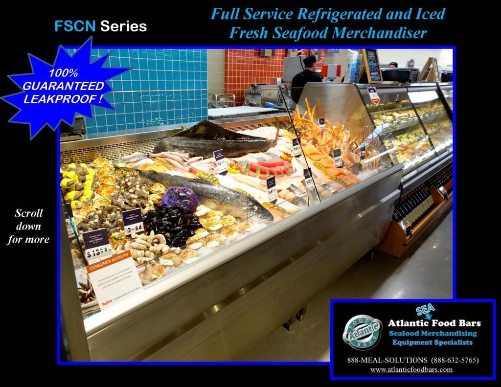 Atlantic Food Bars - 8' Iced and Refrigerated Seafood Case - FSCN9642 1