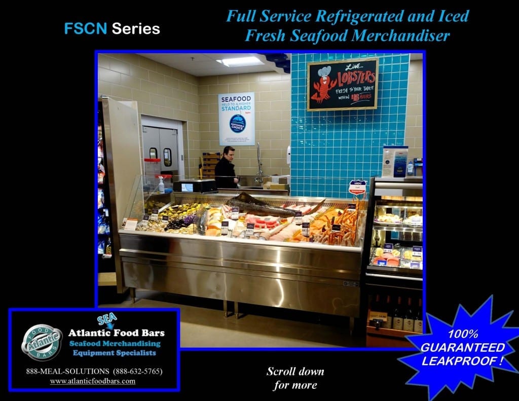 Atlantic Food Bars - 8' Iced and Refrigerated Seafood Case - FSCN9642 2