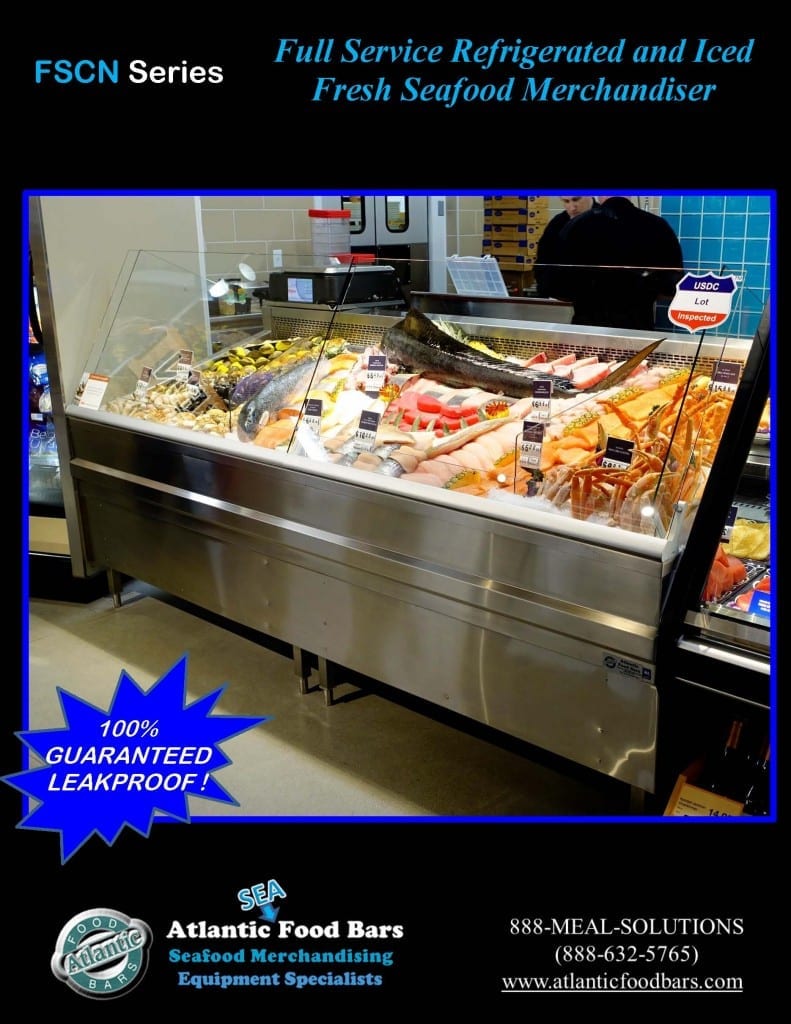 Atlantic Food Bars - 8' Iced and Refrigerated Seafood Case - FSCN9642 3