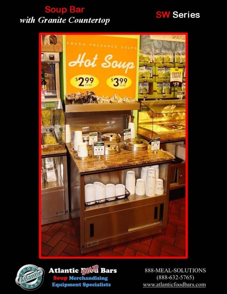 Atlantic Food Bars - 3' Soup Bar with Granite Countertop - SW