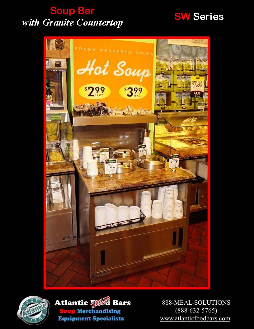 Atlantic Food Bars - 3' Soup Bar with Granite Countertop - SW