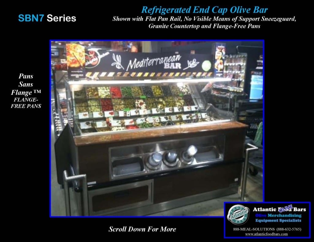 Atlantic Food Bars - End Cap Olive Bar with Granite Countertop and Flange-Free Pans - SB7236N7-CLF32-FRM-GC-VH_Page_1