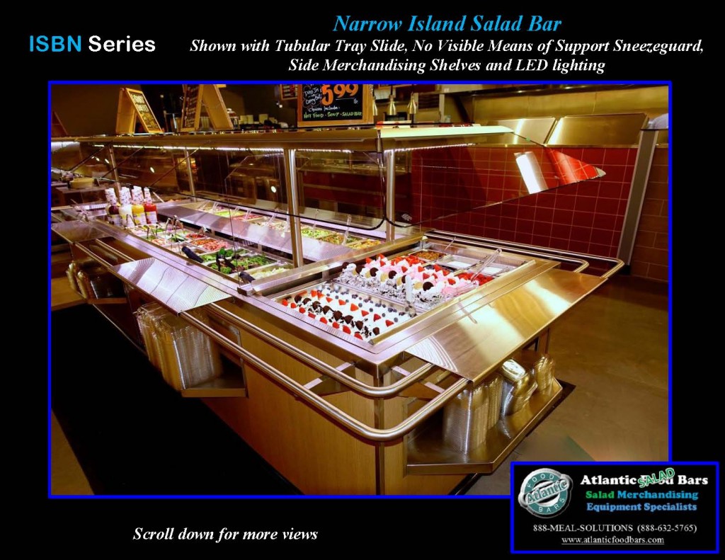 Atlantic Food Bars - Narrow Island Olive Bar with Tubular Tray Slide - ISBN-SPRN2-TS-VH_Page_1