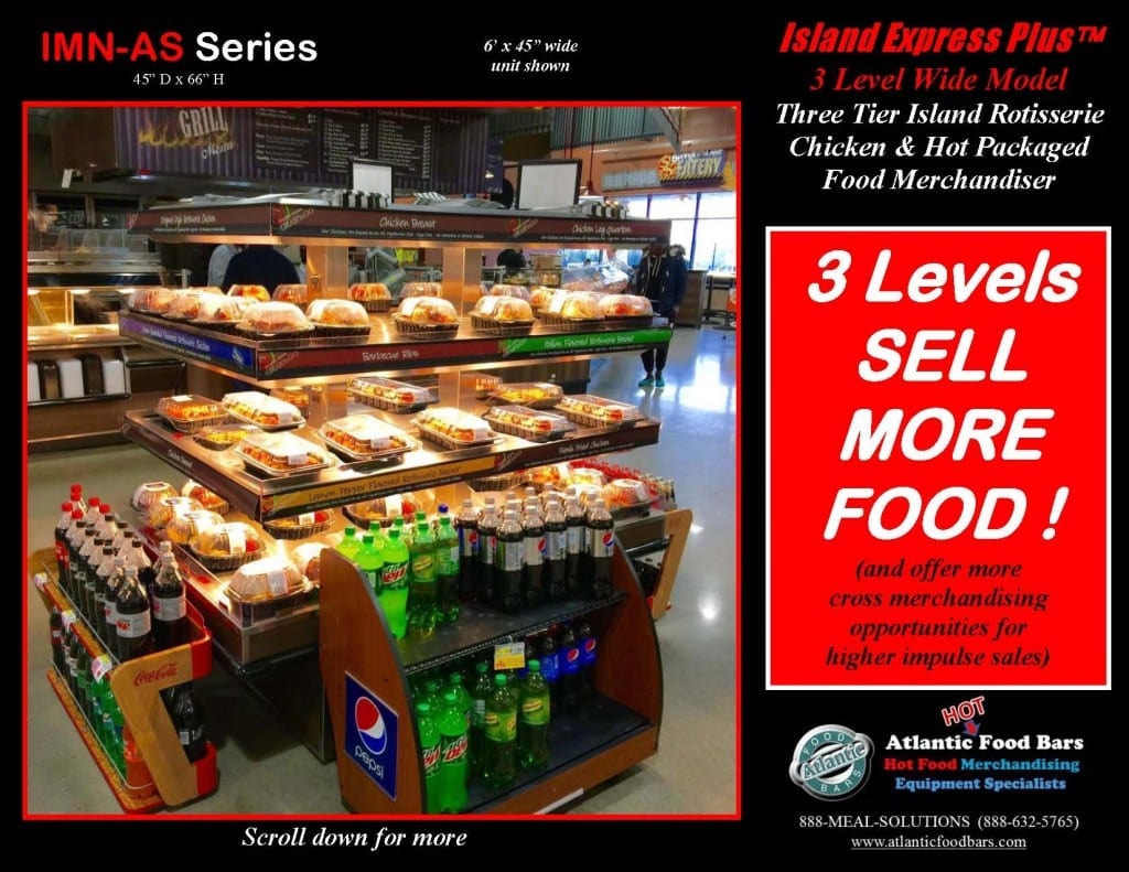 Atlantic Food Bars - Three Level Island Express PLUS Wide Hot Packaged Food Merchandiser - IMN7245-AS_Page_1