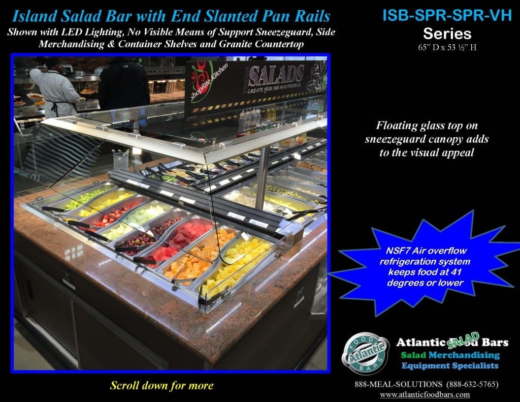 Atlantic Food Bars - 12' Island Salad Bar with End Slanted Pan Rails, Granite Countertop and LED Lighting - ISB14863-GC-LED-SPR2-VH_Page_3