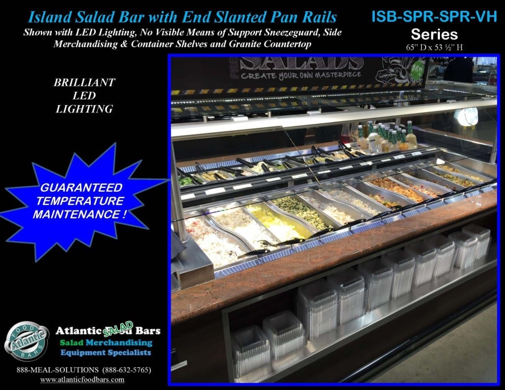 Atlantic Food Bars - 12' Island Salad Bar with End Slanted Pan Rails, Granite Countertop and LED Lighting - ISB14863-GC-LED-SPR2-VH_Page_4