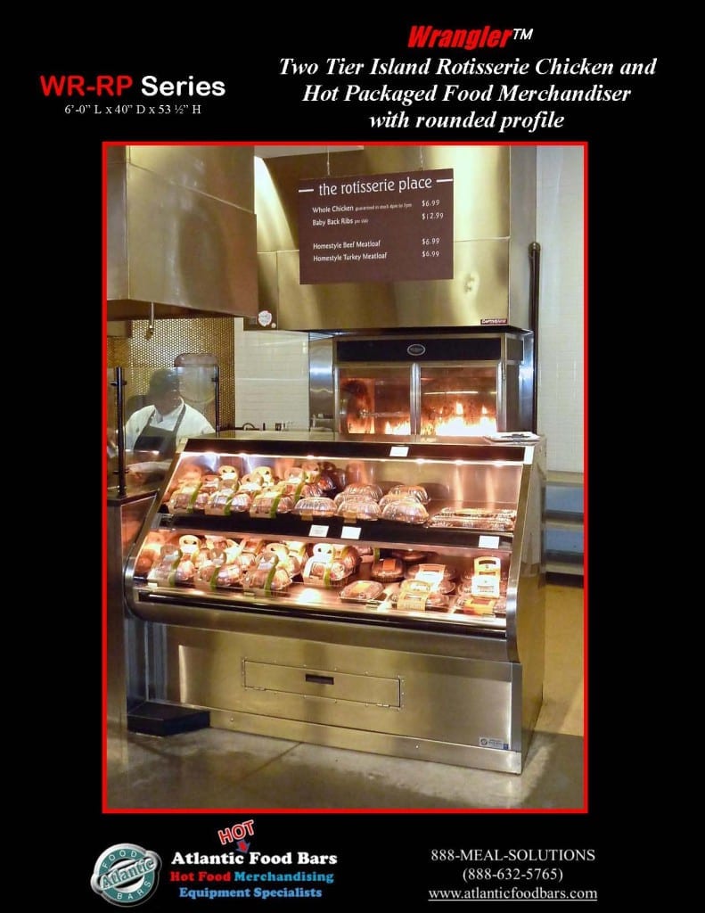 Atlantic Food Bars - Two Tier Hot Packaged Food Case - Custom Rounded Profile - WR7242-RP