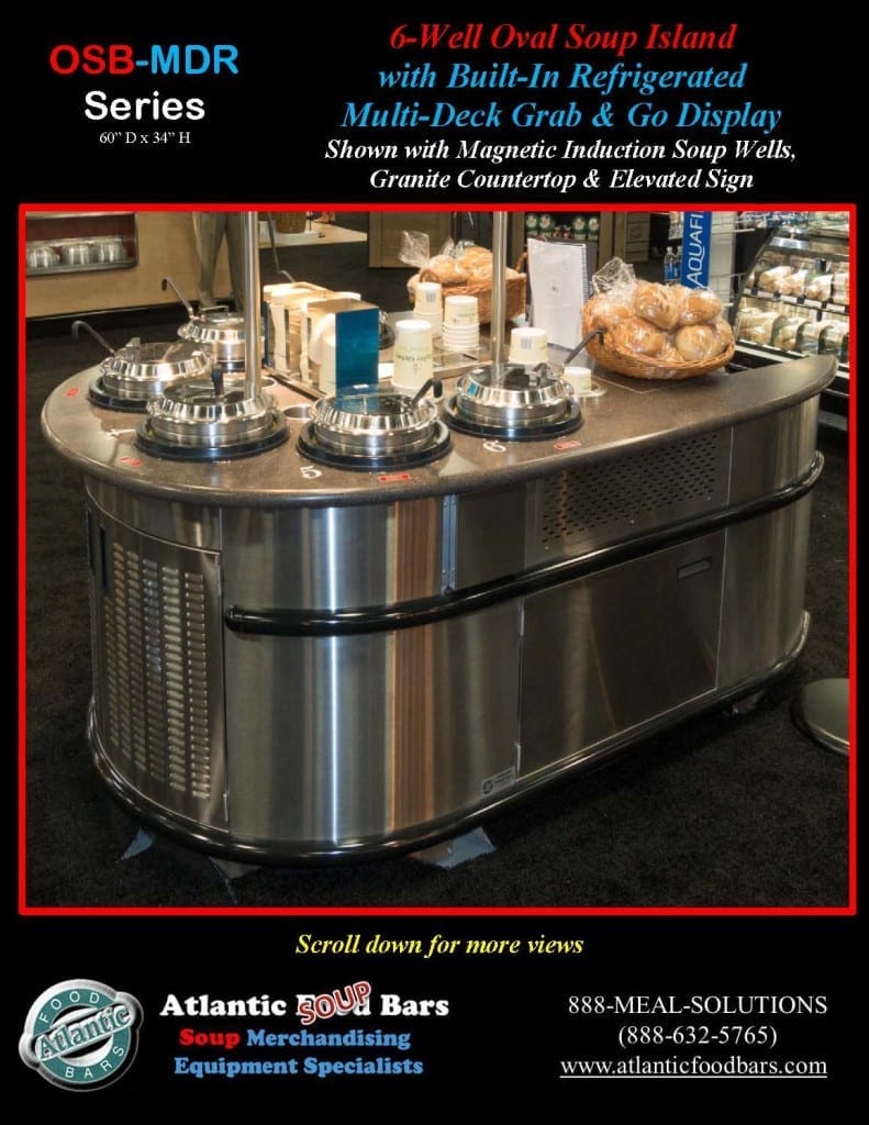 Atlantic Food Bars - 6-Well Oval Soup Bar with Built-In Refrigerated Grab and Go Multi-Deck Display and Elevated Sign - OSB-GC-ISW6-MDR_Page_2