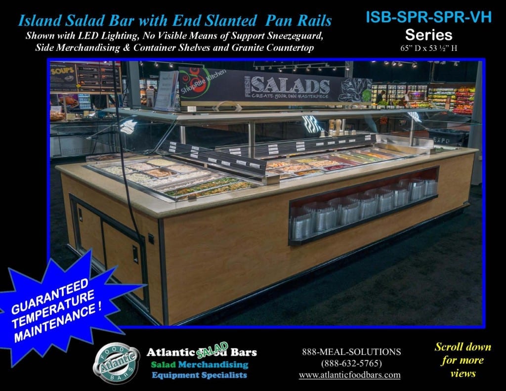 Atlantic Food Bars - Island Salad Bar featuring Flat End Pan Rails with Lettuce Divider Kit - ISB14863-SPR-SPR-SSC-VH_Page_1
