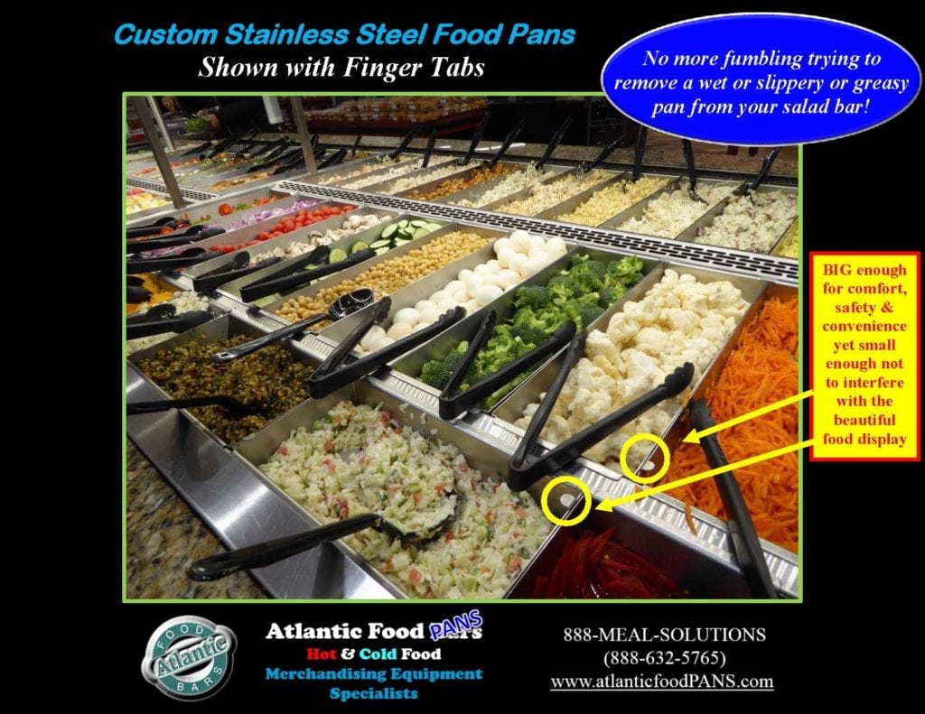 Atlantic Food Bars - Custom Stainless Steel Salad Bar Pans - Shown With Finger Tabs_Page_2