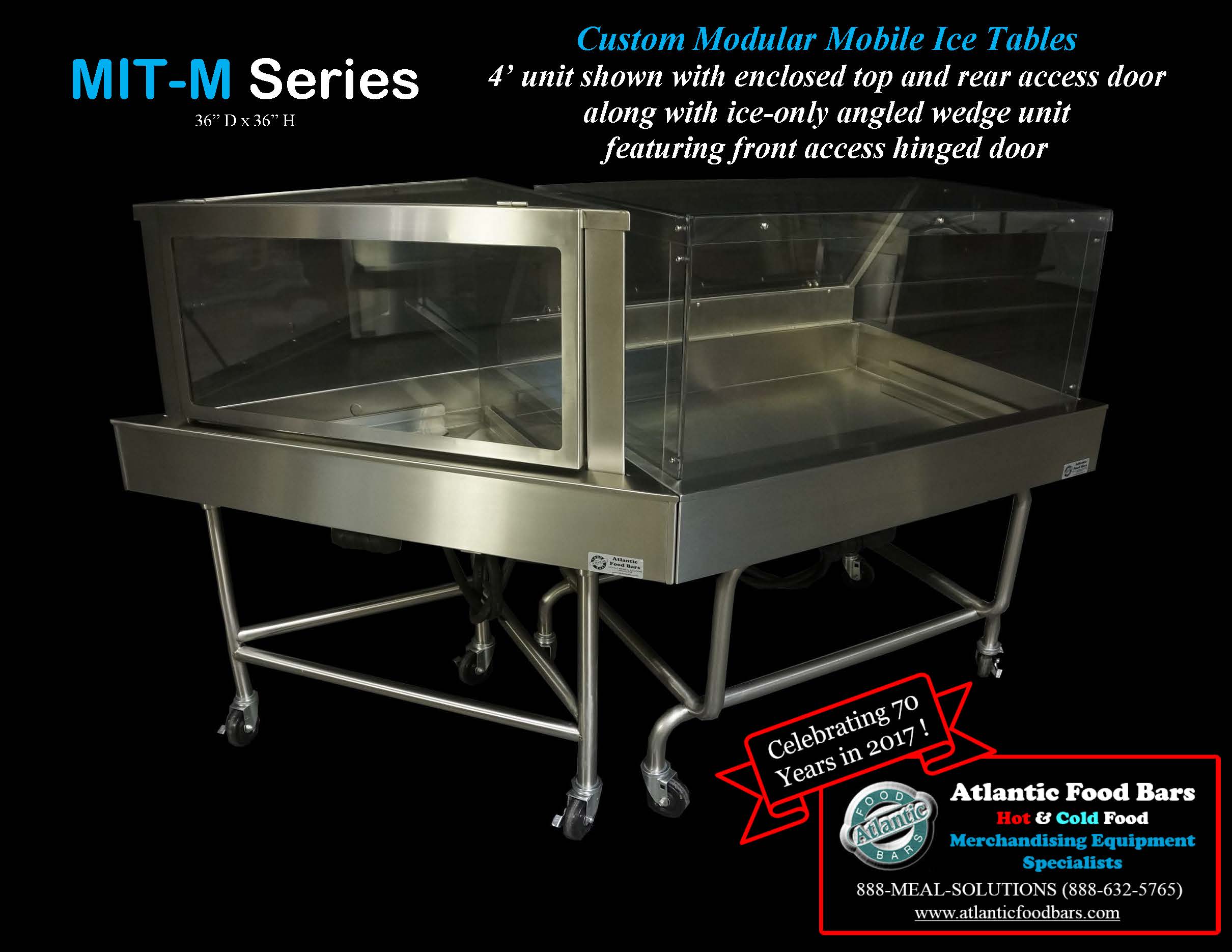Atlantic Food Bars - Custom Modular Mobile Ice Tables - MIT-M