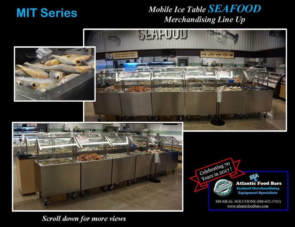 Atlantic Food Bars - Mobile Ice Table Seafood Merchandising Line Up - MIT
