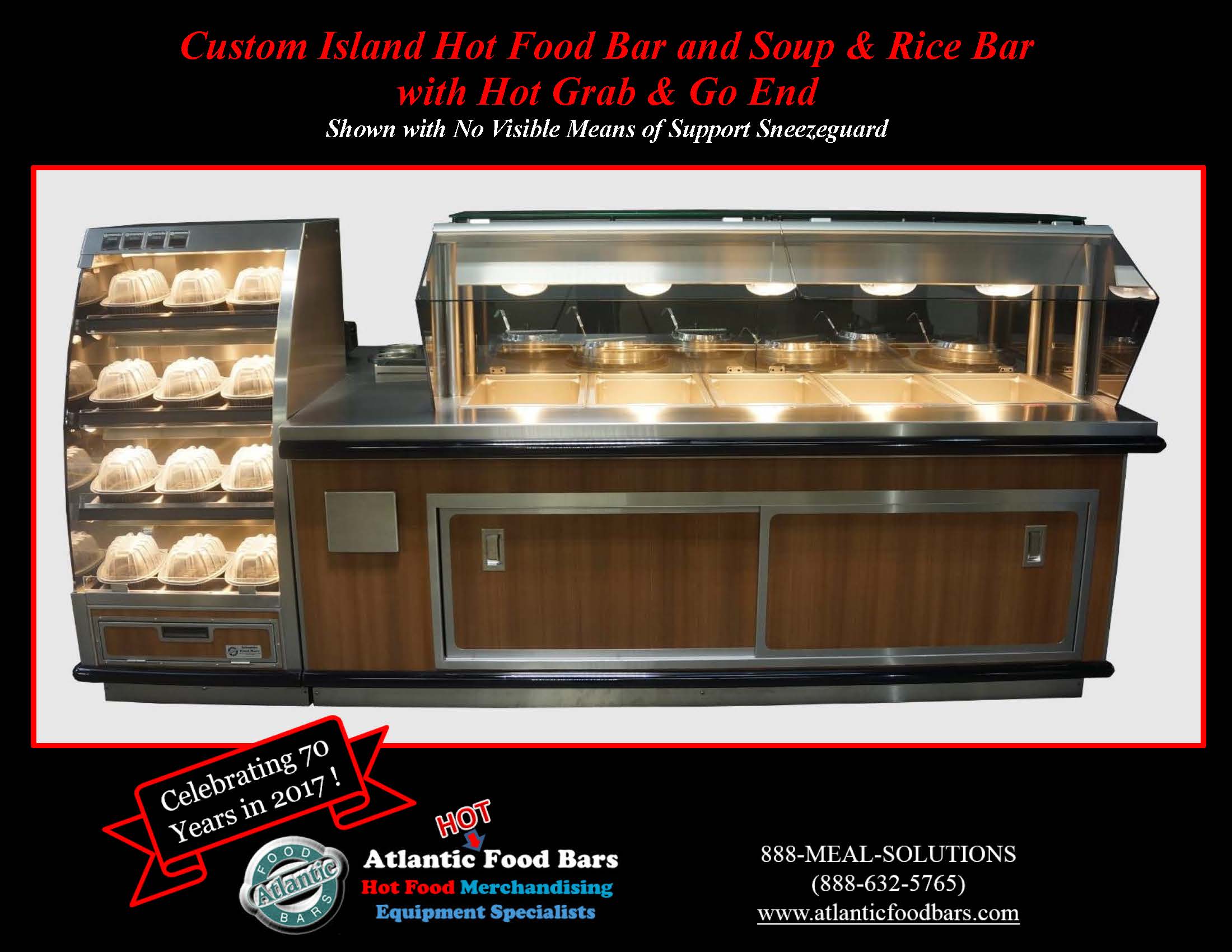Atlantic Food Bars - Custom Island Hot Food Bar and Soup & Rice Bar with Hot Grab & Go End