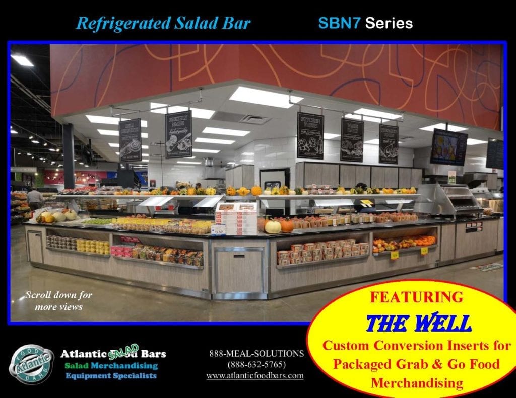 Atlantic Food Bars - Effectively and Temporarily Convert Your Salad Bar to Grab & Go Packaged Food Merchandising with The Well - Shown on In-Line Refrigerated Salad Bar - SB13839N7_Page_1